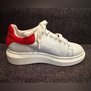 Alexander McQueen Oversized Sneakers White/Red Leather - Size 33-34